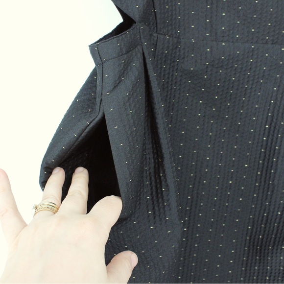 MADEWELL NWT Black Dress Gold Dots Pockets Sleeveless Tank Size 6 - Picture 6 of 16